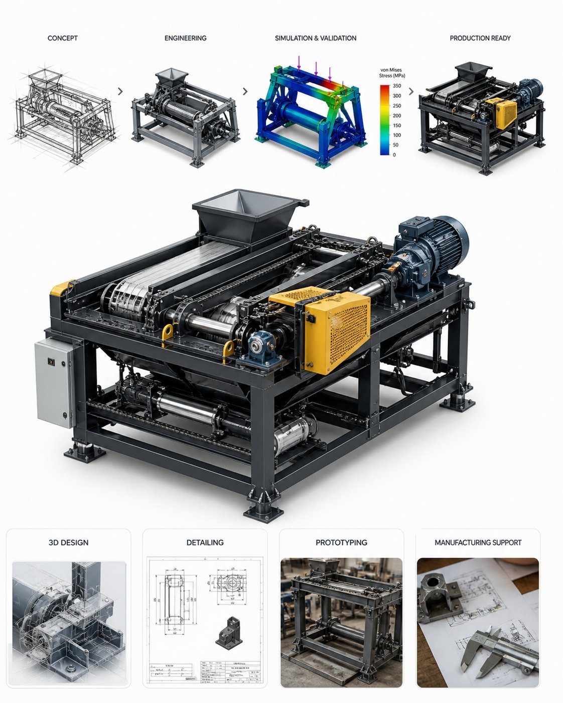 Engineering process: concept, simulation, prototyping and manufacturing, Senger Engineering