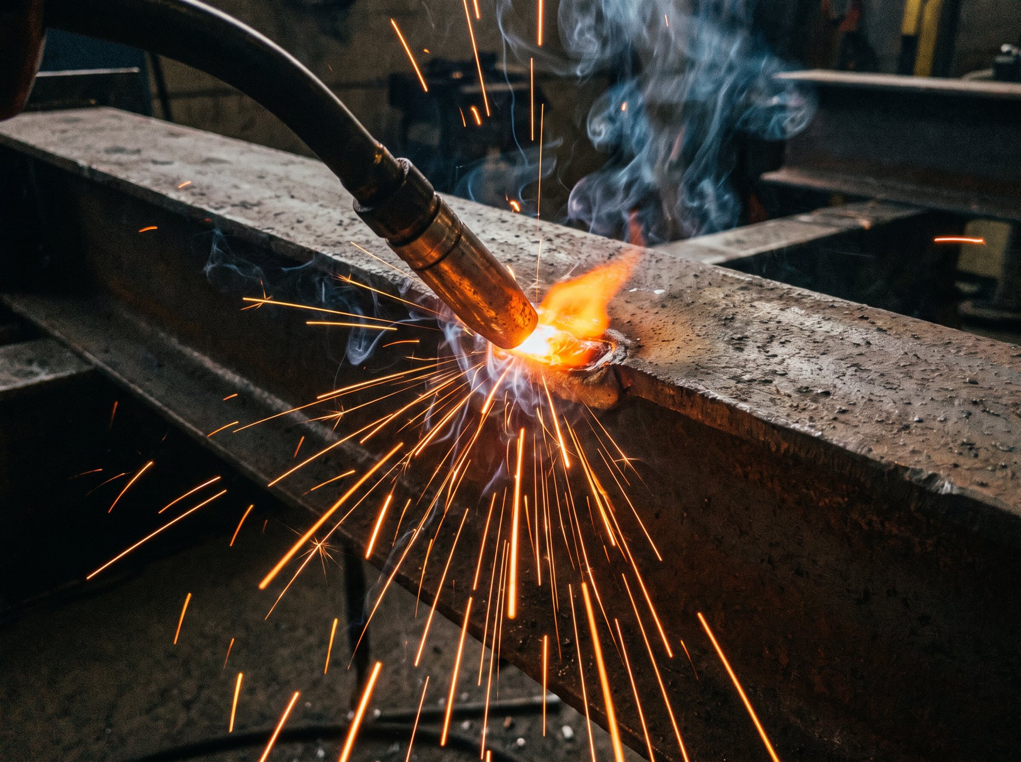 Steel fabrication in the workshop